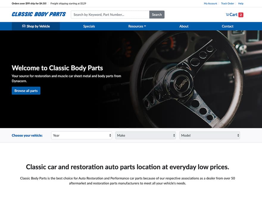 Classicbodyparts.com screenshot